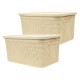 Set x2 Caja simil ratán 15 lts 39x26x19 cm BEIGE