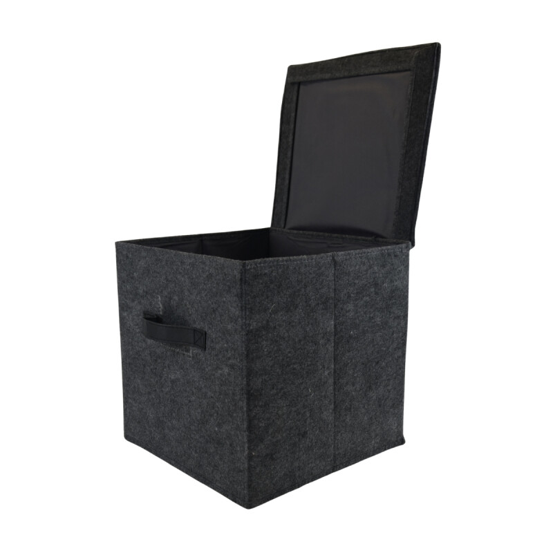 Organizador con tapa fieltro gris 30x30x30cm GRIS