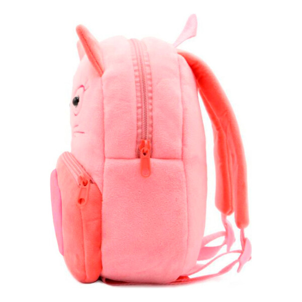 Mochila Infantil Animales De Peluche Niños Escuela 3d Variante Color Rosa Pantera