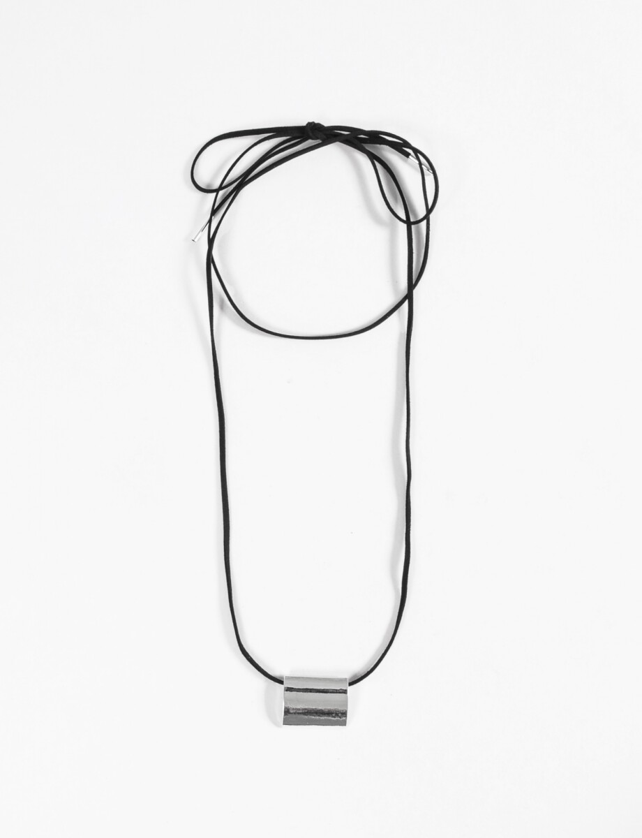 Collar cordón dije geométrico - plateado 