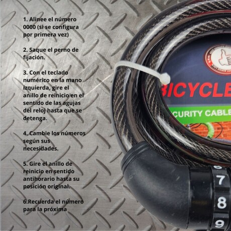 Linga Candado para Bici Moto con Combinación Reforzado Negro