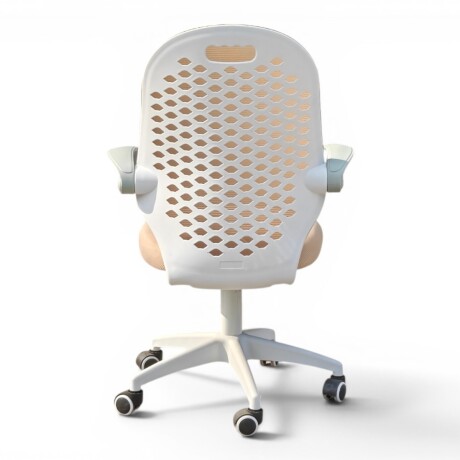 SILLA DE OFICINA ERGONÓMICA GIRATORIA CON RUEDAS ASIENTO REGULABLE BEIGE