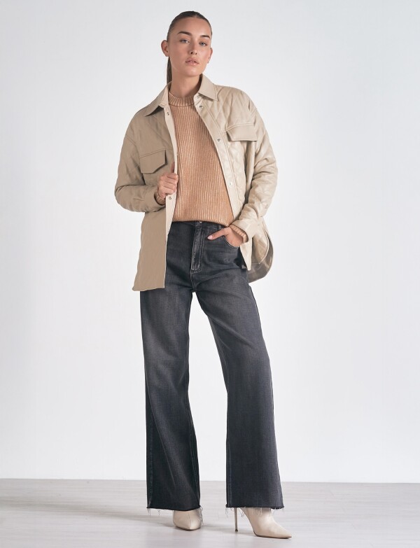 Chaqueta Eco Cuero BEIGE