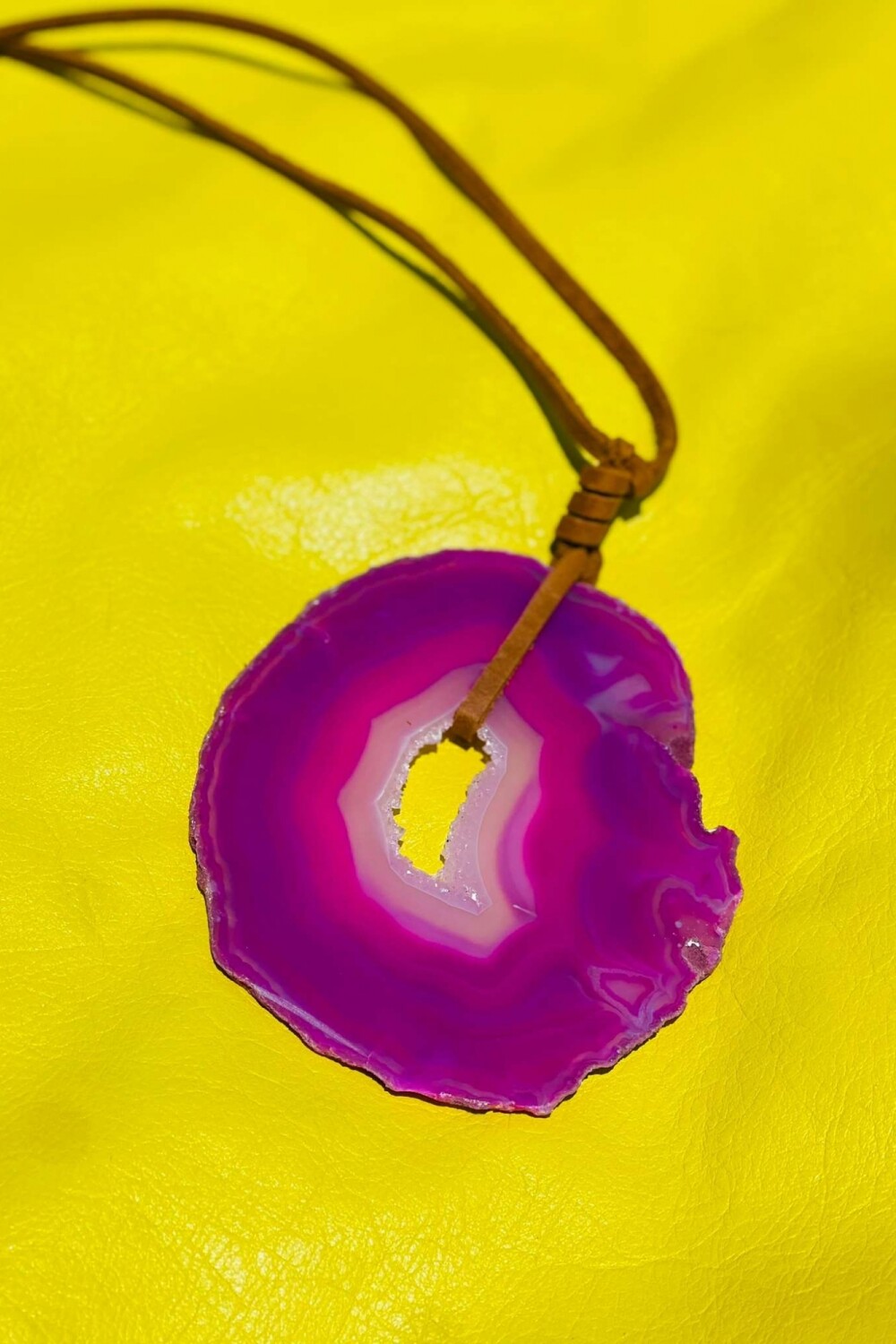 Simple Ágata Necklaces Fucsia