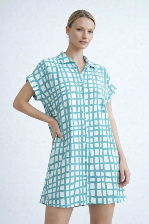 Vestido Camisero Pupa Estampa Verde