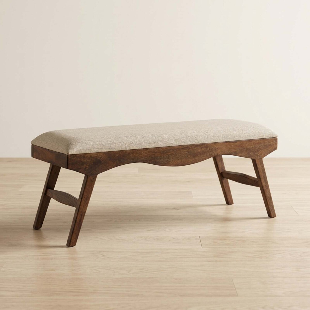 PIE DE CAMA - MADERA-ACACIA NATURAL-BEIGE MILAN 