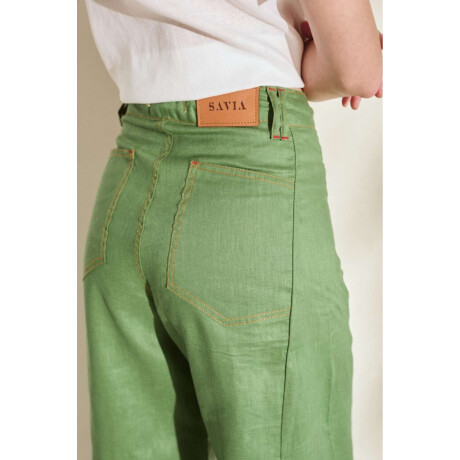 Pantalon Wide Xl Linen Ss26 Verde