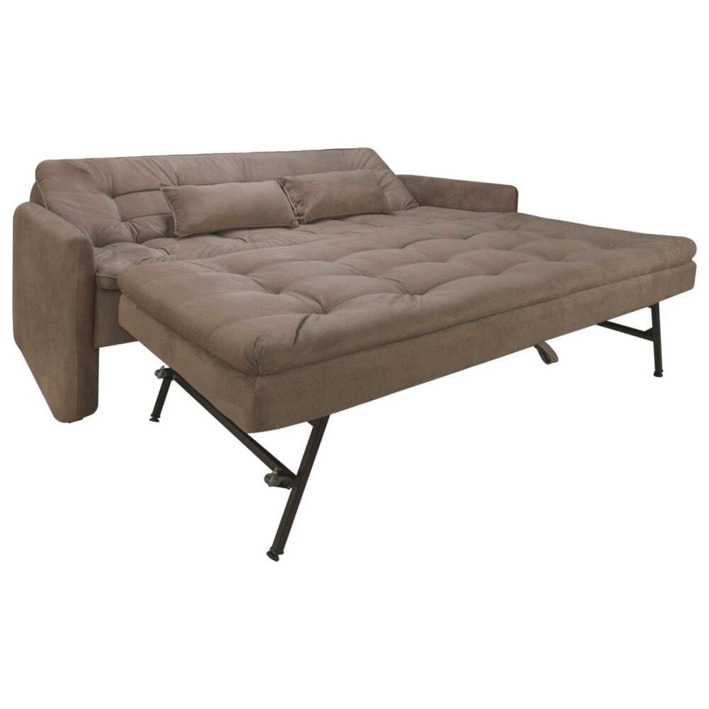 SILLÓN CAMA TELA MARRON MADALENA CACAO