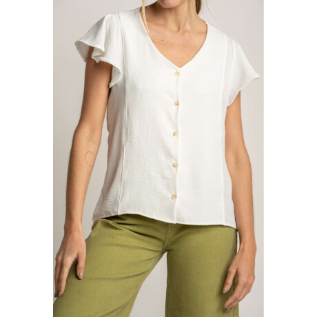 Blusa Escote V Nacar