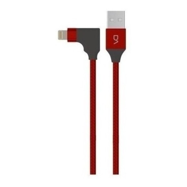 Cable De Datos Usb 2 En 1 iPhone Lightning Marvo Celular Color Variante Rojo