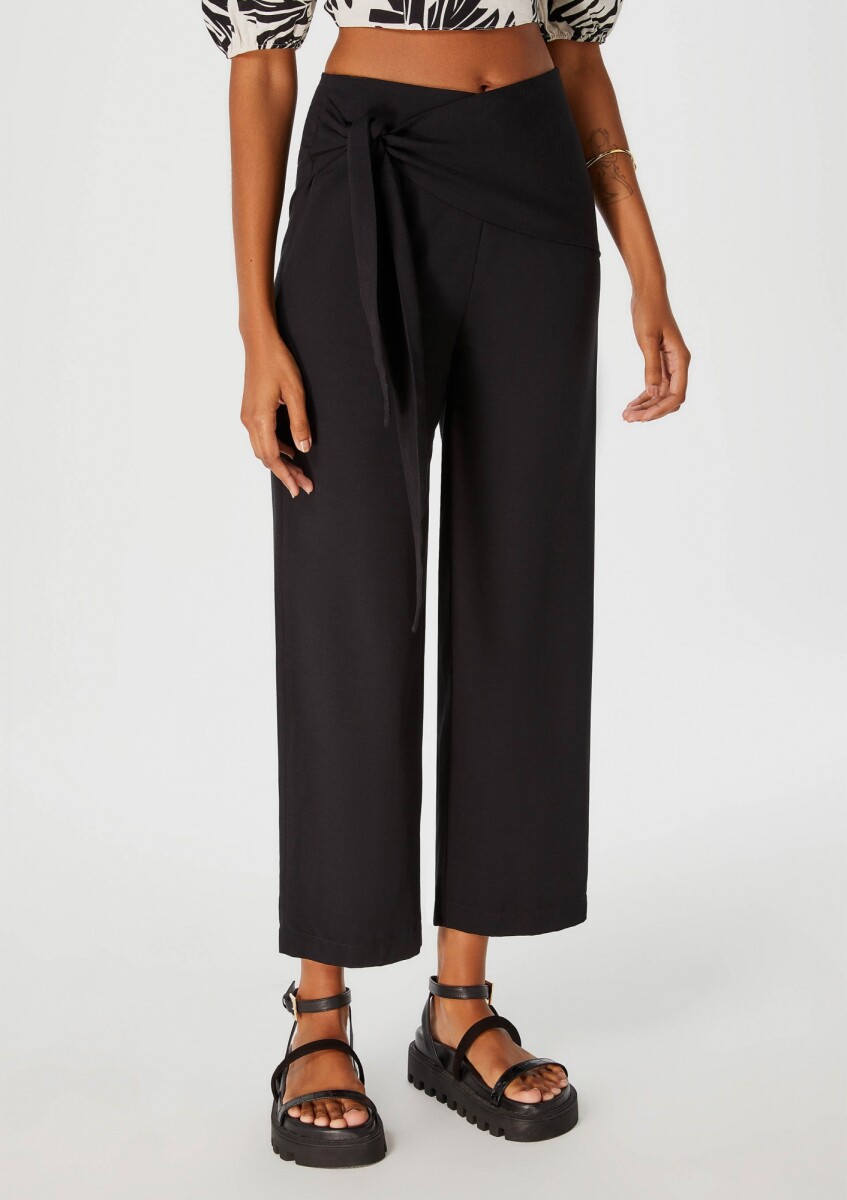 PANTALÓN CON LAZO - NEGRO 