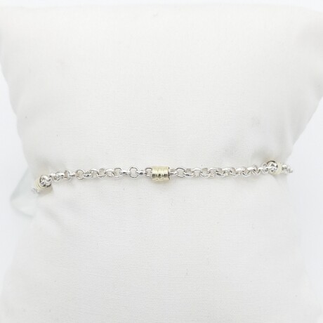 Pulsera de plata 925 y double en oro 18 ktes, ROLITO. Pulsera de plata 925 y double en oro 18 ktes, ROLITO.