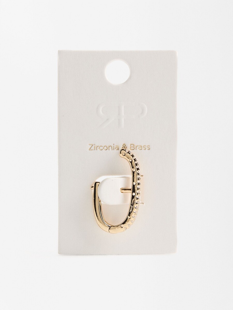 Aro Individual Pavé Ovalado Con Zirconias dorado