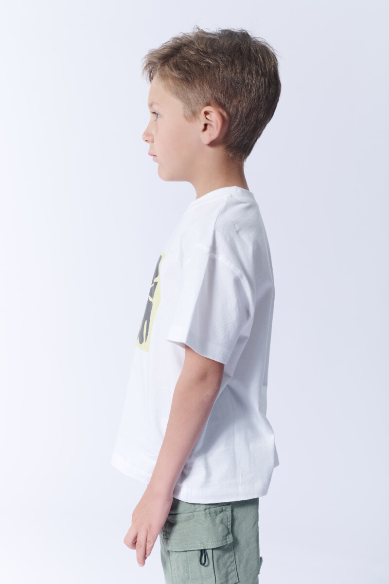 Remera Algodón Flores Blanco