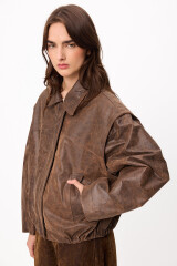Campera Leather Boss Marrón