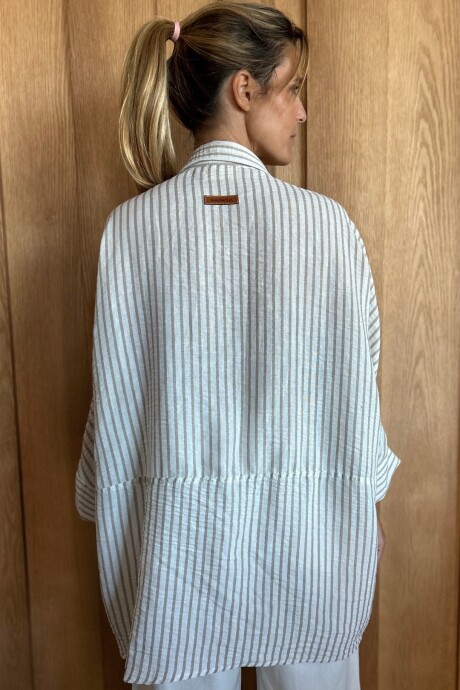 Camisa Tuna Lino Raya beige mediana