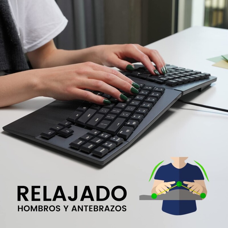 Teclado Ergonómico Usb Perixx 335 Multimedia Español Teclado Ergonómico Usb Perixx 335 Multimedia Español