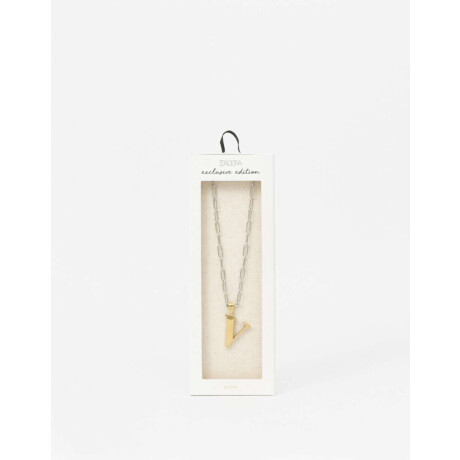 Cadena De Acero Inicial Letra ''a'' Combinacion Bicolor