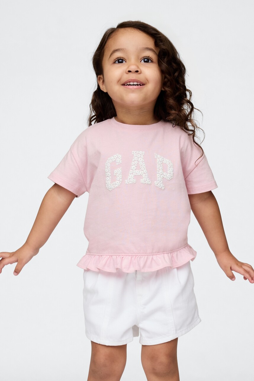 Remera Logo Gap Toddler Niña Rose Mist