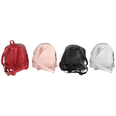 Mochila Canva en cuerina con doble cierre Blanco