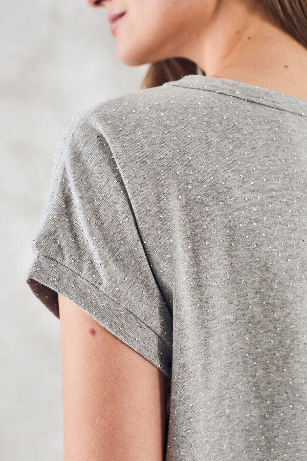 Remera Brillo Gris Melange