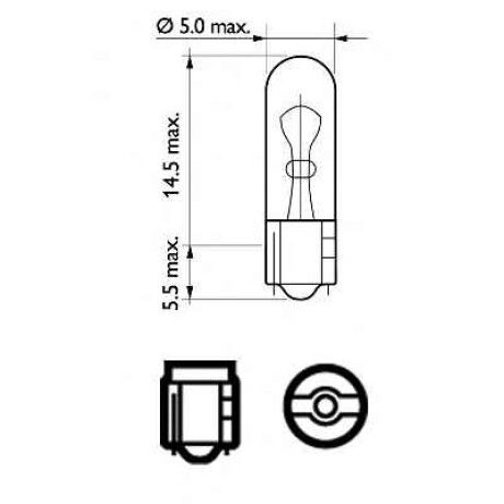 LAMPARA - C.IMPRESO CHICA 12V 2.3W PHILIPS LAMPARA - C.IMPRESO CHICA 12V 2.3W PHILIPS