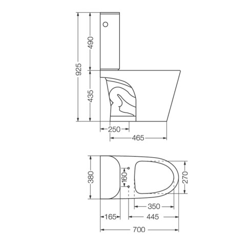 Inodoro Para Mochila Blanco Ferrum Marina Descarga A 25 Cms. No Incluye Mochila Ni Tapa 000