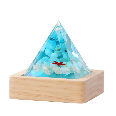 Lámpara Resina Pirámide Fondo Del Mar Estrella