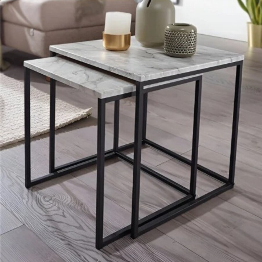 Set 2 Mesas - Metal/Marmol Set 2 Mesas - Metal/Marmol