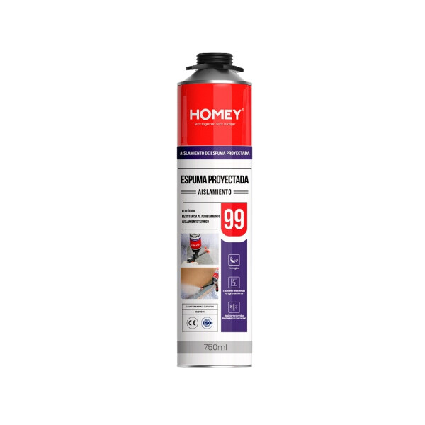 ESPUMA POLIURETANO PROYECTABLE 750ML HOMEY Espuma Poliuretano Proyectable 750ml Homey