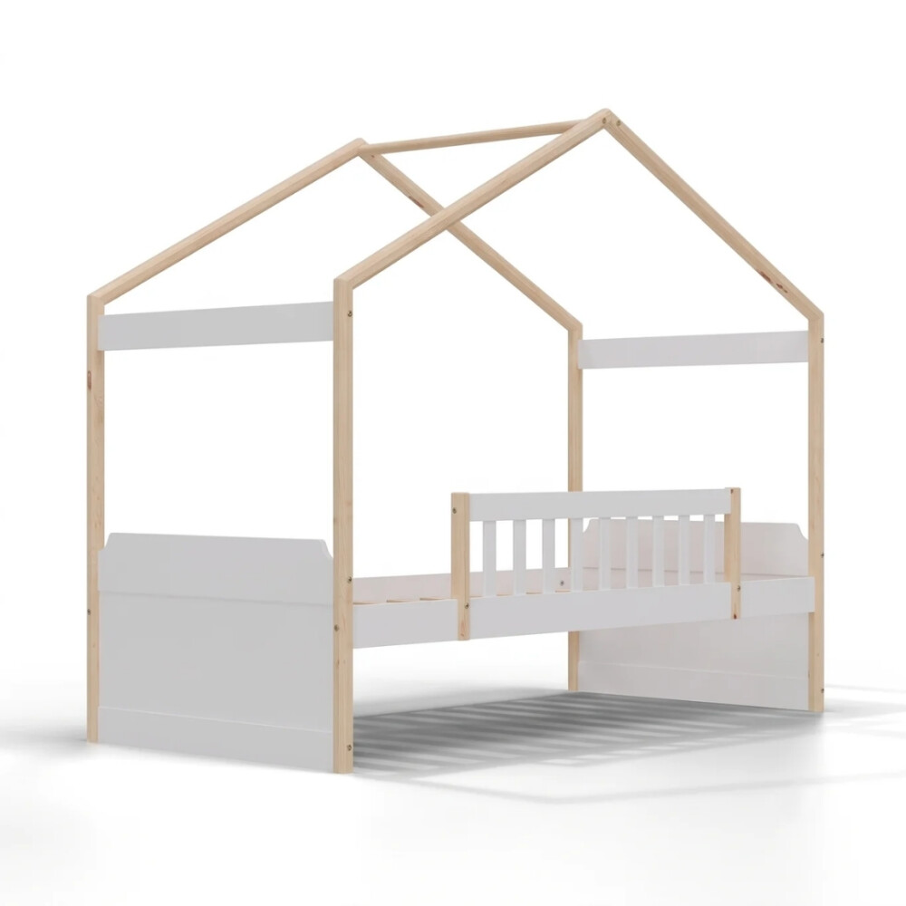 Cama Cabaña 1 Plaza Madera Natural MDF - Arredus Cama Cabaña 1 Plaza Madera Natural MDF - Arredus
