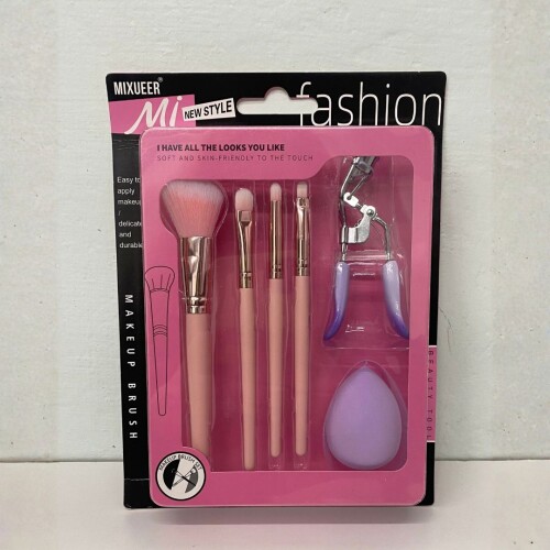 Set de Maquillaje de 6 Piezas con Brochas y Esponja N/a