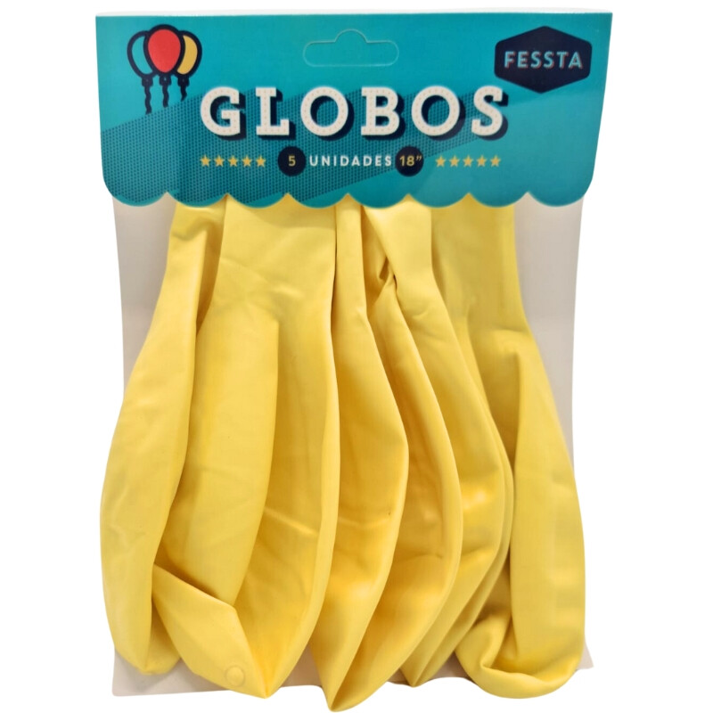 Globos X5 Tamaño R18 Amarillo Pastel
