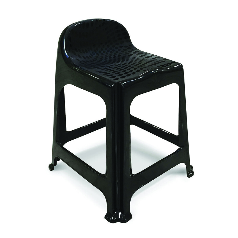 Banquetas x6 con respaldo apilable resistente NEGRO