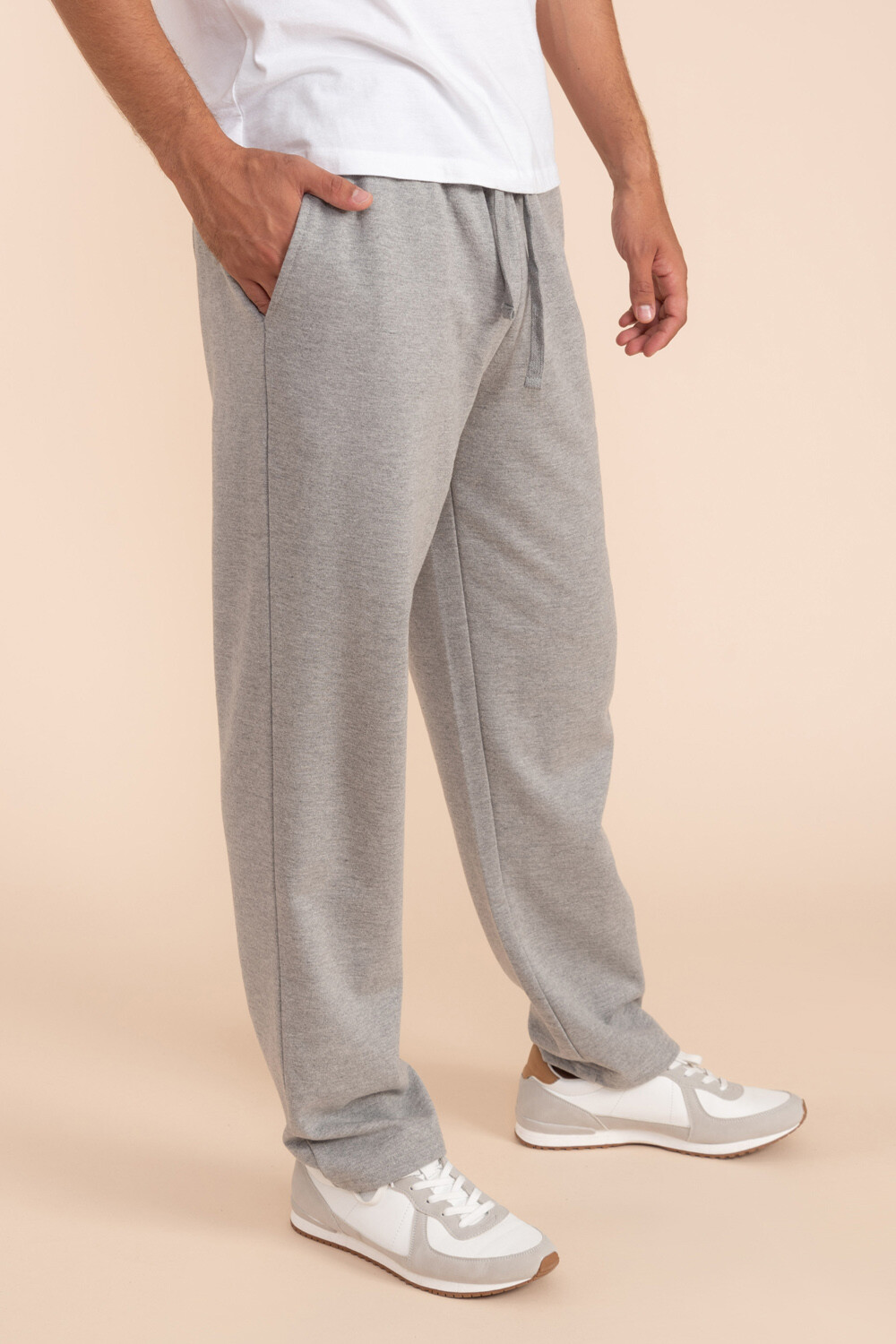 Pantalon deportivo con puño - Gris claro — BAS