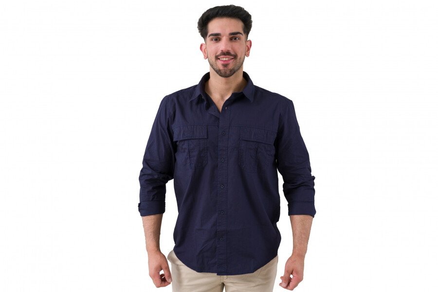 CAMISA HUNTER MANGA LARGA Azul