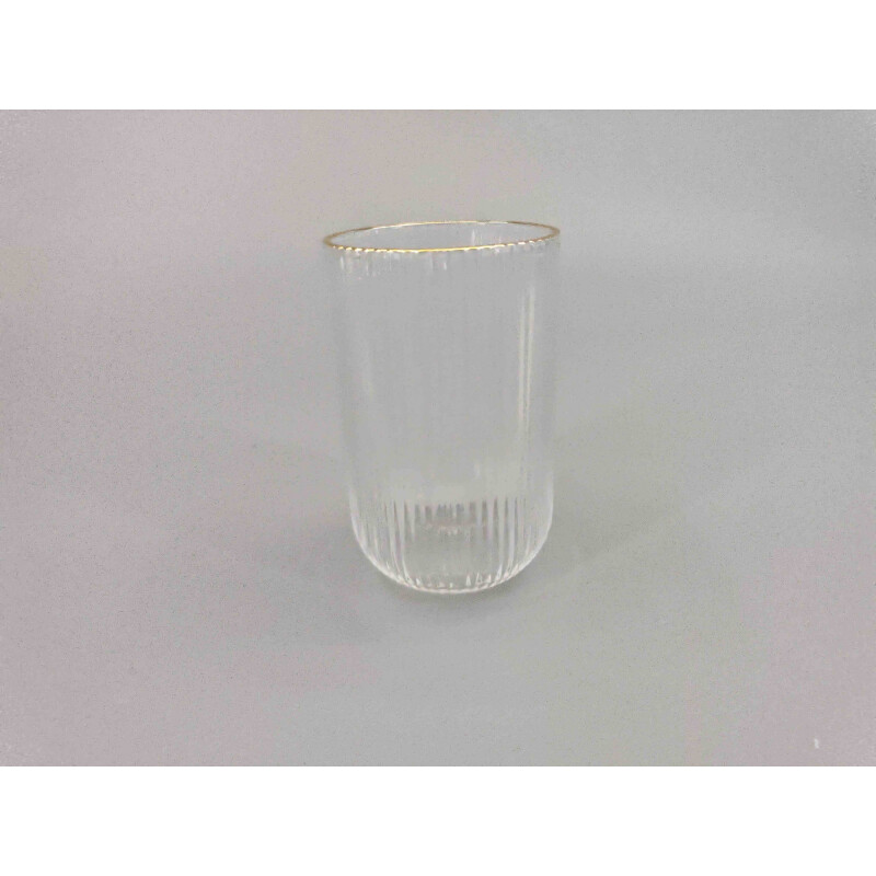 Vaso de Vidrio con Borde Dorado Line Set 6 Unidades Vaso de Vidrio con Borde Dorado Line Set 6 Unidades