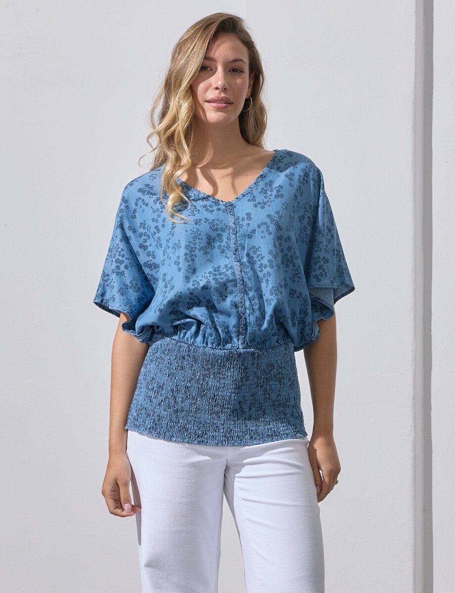 Blusa Tencel Printed - Jean 