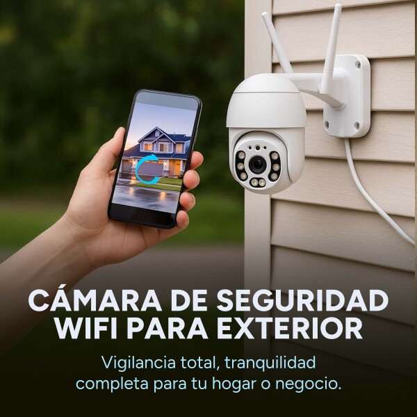 Cámara Ip Seguridad Exterior Seguimiento Visión Nocturna 360 Color Blanco