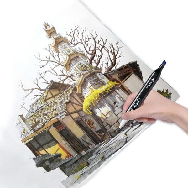 Set 48 Marcadores Resaltadores Doble Punta Touch + Estuche Variante Color Negro