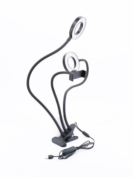 SOPORTE PARA CELULAR DOBLE ARO LUZ BLANCO