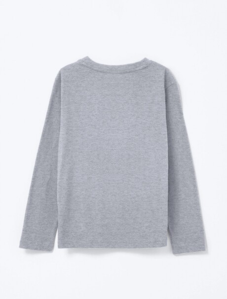 CAMISETA INFANTIL CON ESTAMPA GRIS