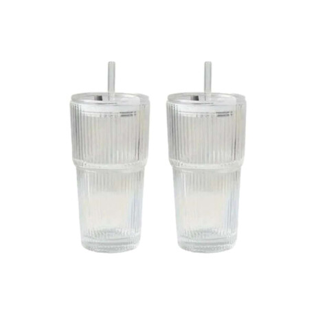 Set x 2 vaso acanalado con sorbito Sc