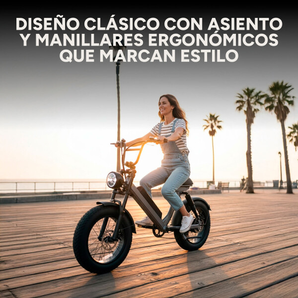 Bicicleta Electrica GoGreen Road Rueda Ancha 500w Bat 10Ah Color Negro