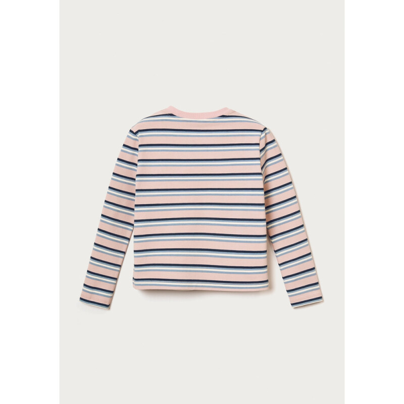 BLUSA ML FEM ROSA COM AZUL