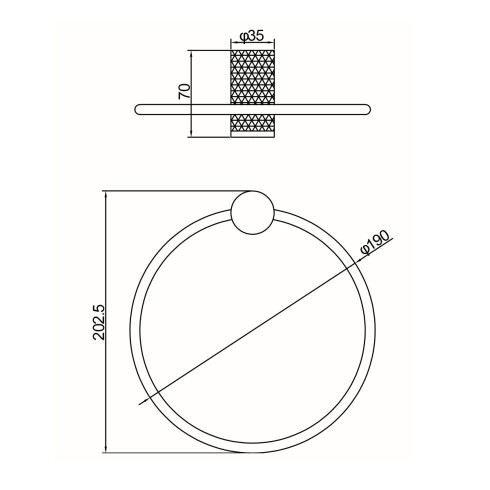 Toallero Aro En Bronce Cepillado - Serie Signature 000