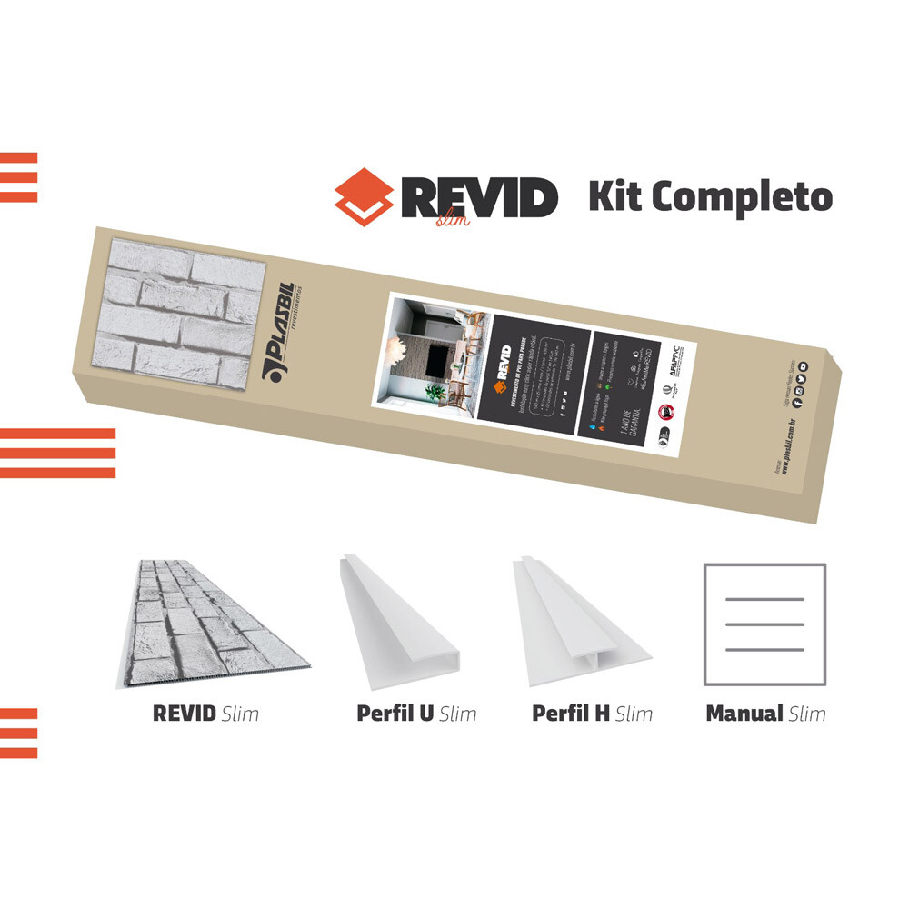 KIT PARED PVC MODELO URBAN 4,90 M2 Kit Pared Pvc Modelo Urban 4,90 M2