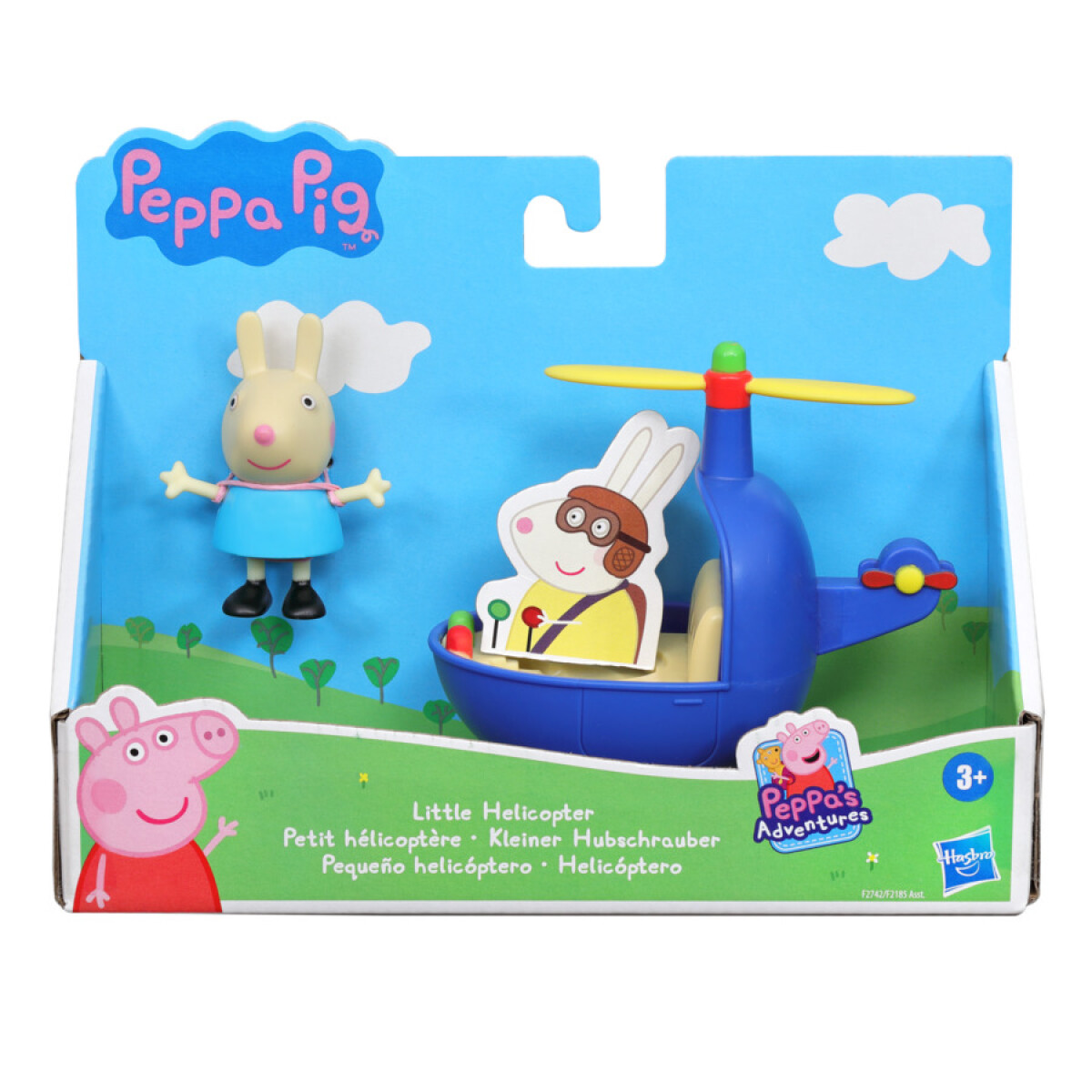 Figura Peppa Pig Señorita Liebre con Pequeño Helicóptero 