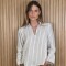 Blusa Copenhague Lino rayado crudo y beige