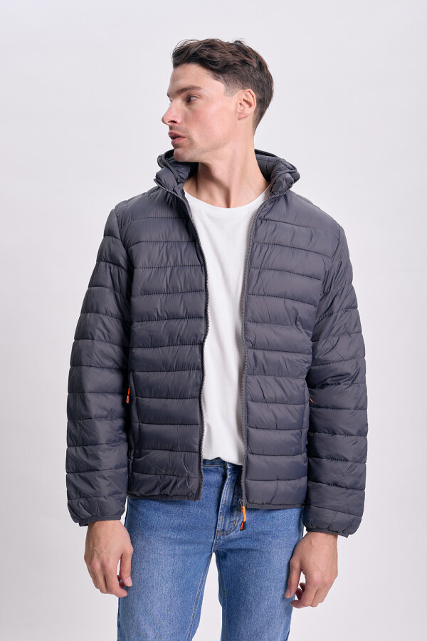 Campera capitoneada Gris Oscuro